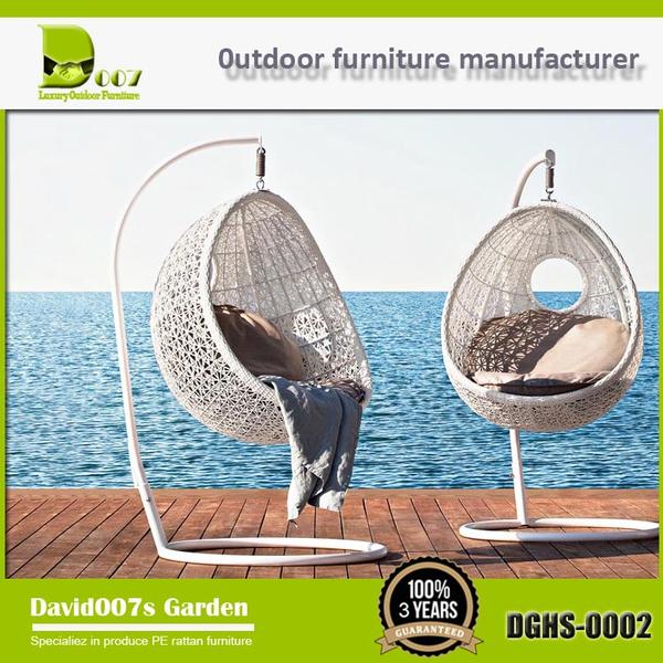 Outdoor furniture PE rattan swing hanging chair