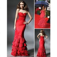 Niecy Nash Trumpet/ Mermaid Strapless Floor-length Sleeveless Taffeta Golden Globe/ Evening Dress (F