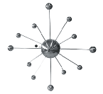 #HY0312 (Telescopic Metal wall clock with balls)