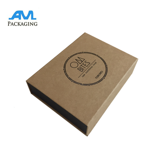 Custom Handmade Food Grade Hinged Lid Gift Box Brown Kraft Paper Chocolate Box