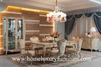 Dining table and chairs luxury dining room sets glass cabinet buffet cabinet FT101