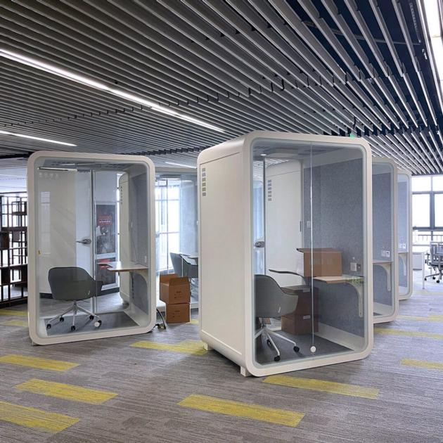 Soundproof office booth provides the perfect quiet space to think and focus attention