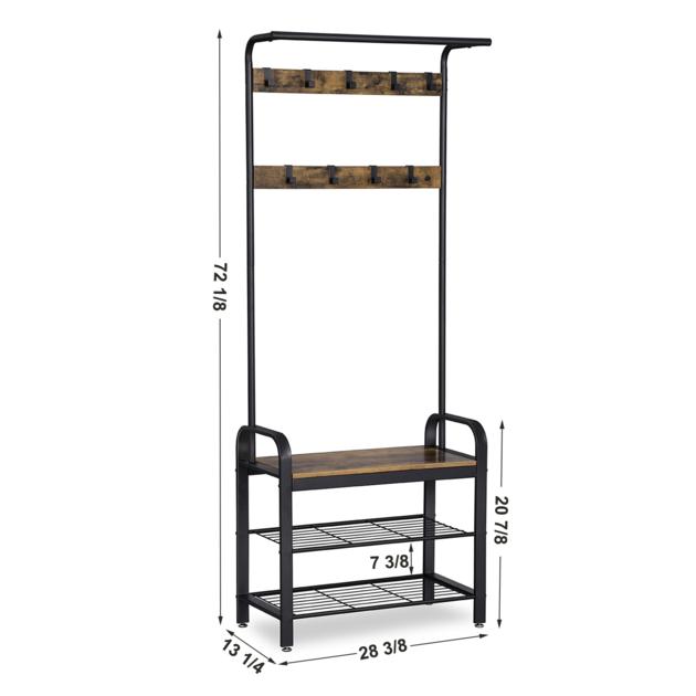 Wooden 3 Tier Shoe Rack Bench