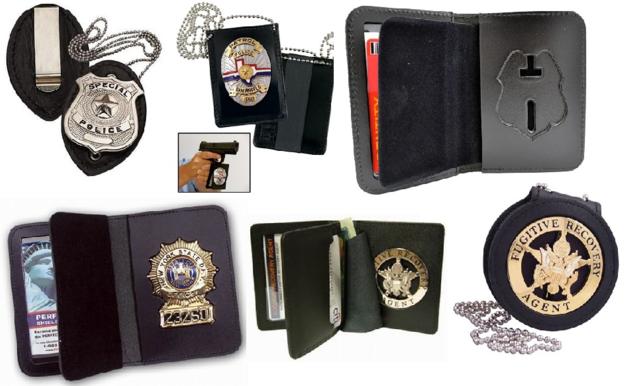Leather Badge Holder Wallet ID Card Holder Badge Cases