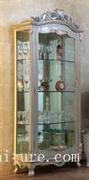 Glass china cabinet wooden china cabinet scallop wood corner china cabinet FJ-103A