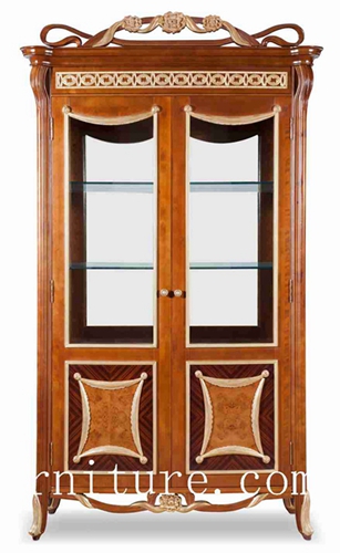 China cabinet vintage bassett china cabinet solid oak china cabinet FJ-128