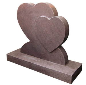 Granite couple heart headstone