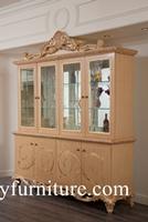 Antique Europe Style wooden furniture diningroom sets glass buffet cabinet AP-301