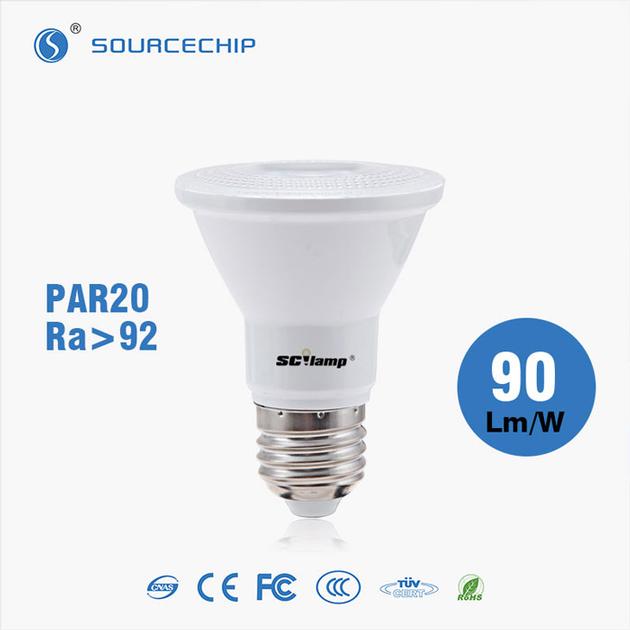 SMD3030 E27 90lm/w par20 7W LED par light