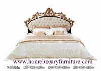 King Beds Europe classic bed royal luxury bed solid wood bed supplier Italy style TA-005