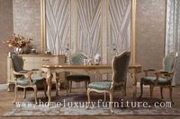 Luxury antique wooden furniture diningroom sets dining table and chairs Europe Style FT105