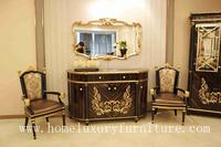 Console table decorations wood console table with mirror Italian style antique wall table