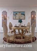 Dining table and chairs neo classical dining room sets glass cabinet buffet cabinet FT-102