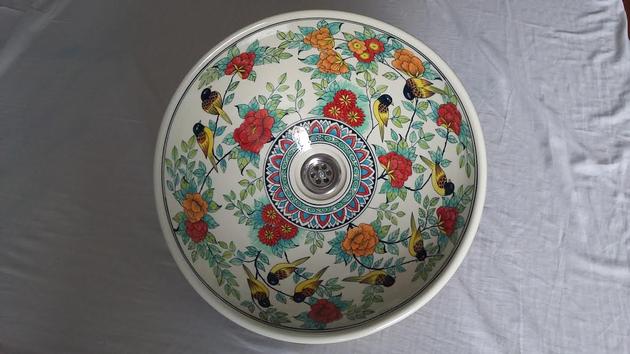 Bird Of Paradise Porcelain Wash Basin