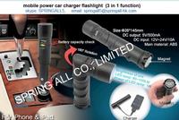 hot selling Car charger mobile power flashlight 