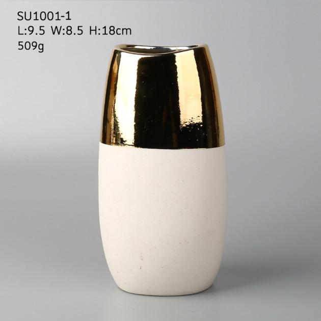 Wholesale Ceramic Vase White Electroplating Free