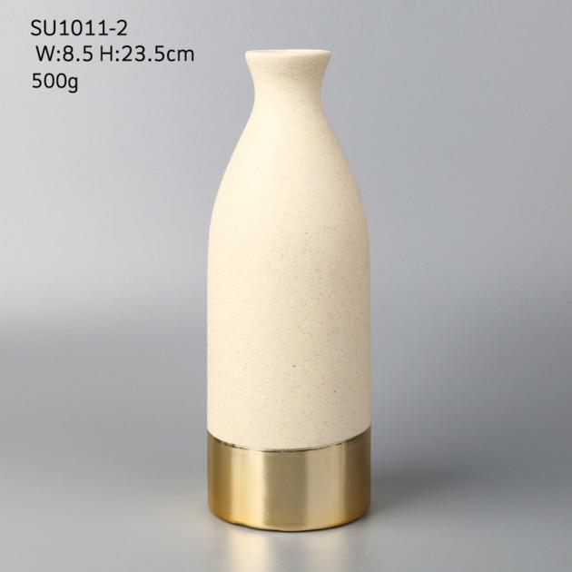 Wholesale ceramic vase home decoration flower accessories electroplating free sample factory