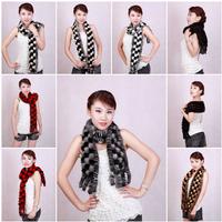 07Y Mink Fur Scarves Mink Fur Scarf Mink Fur Wraps Fur Shawl Mink Knitted Scarf 6 Piece/Lot 6 Colors