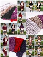 15Y Rex Rabbit Fur Poncho Fur Cape Rex Rabbit Fur Scarves Fur Scarf Fur Wraps Fur Shawl 8 Colors
