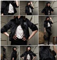 Women's Rabbit Fur Coats Rabbit Fur Coats Rabbit Fur Jackets Rabbit Fur Vests Z22 Black