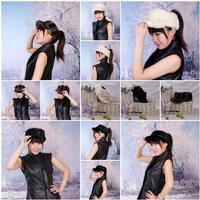 33Y Women's Fur Hat Mink Fur Hats Mink Fur Cap Mink Fur Headgear Fur Chapeau 3 Colors Sable Fur Hats