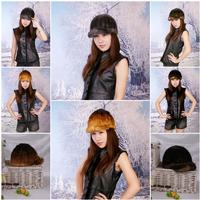 35Y Women's Fur Hat Mink Fur Hats Mink Fur Cap Mink Fur Headgear Fur Chapeau 3 Colors Sable Fur Hats