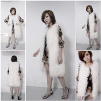 Women's Sheepskin Vests Sheep Fur Vests Sheep Fur Caots Jackets Sheepskin Coats Jackets Z48 White