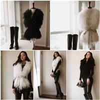 Women's Sheepskin Vests Sheep Fur Vests Sheep Fur Caots Jackets Sheepskin Coats White Black 52Z