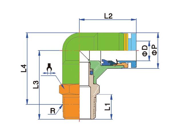 Elbow Pneumatic Connector One Touch Push