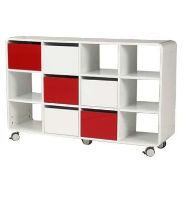 White/Red Room Divider wz Casters