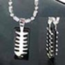 stainless steel pendant with black agate
