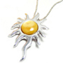 stainless steel pendant with agate
