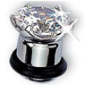 stainless steel ear plug with big stone