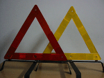2 colors warning triangle