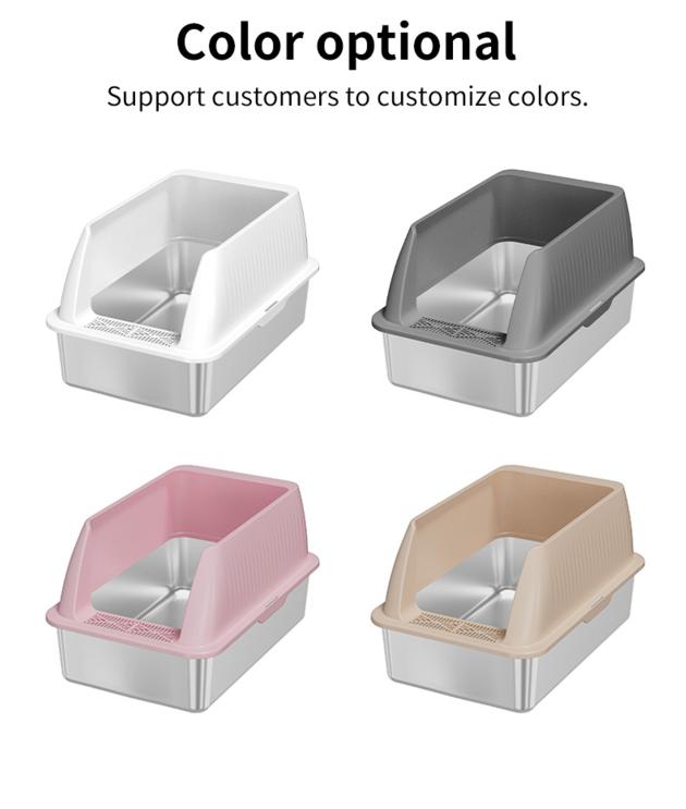 Enclosed Stainless Steel Cat Litter Box