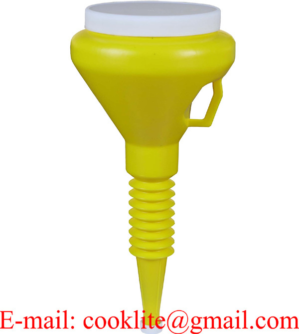 1 1/2 Quart Yellow Double Capped Plastic Transmission Funnel