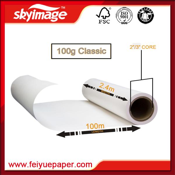 100GSM DYE SUBLIMATION TRANSFER PAPER FOR JEANET/OXFORD/CAMBRIC