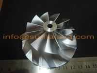 5-axis CNC machined billet compressor wheels coming with 11 full-blade.