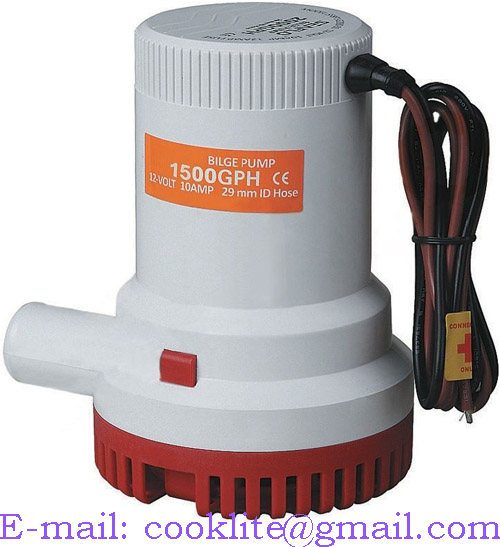 Electric Bilge Pump Marine Boat Yacht Submersible DC 12V 24V 1500GPH