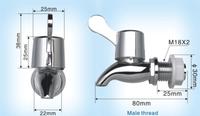 Plastic water spigot for drink dispenser