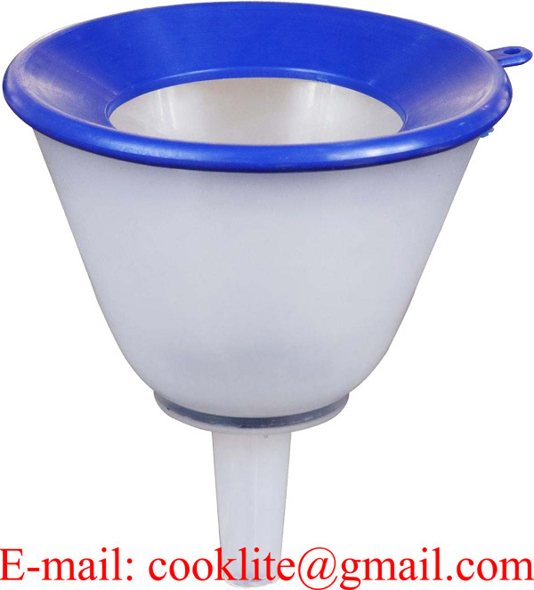 24 Oz Natural Plastic Funnel with Anti-Splash Ring