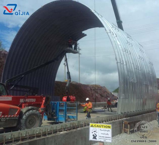 Half circle galvanized corrugated steel structure arch culvert 