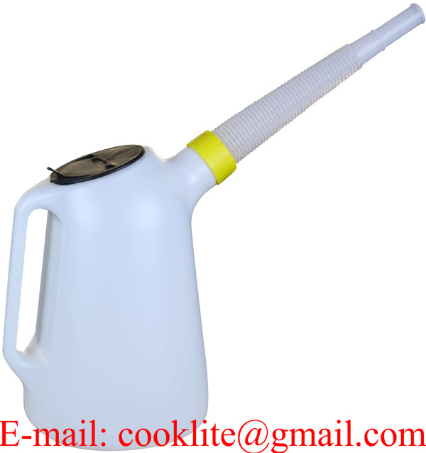 Plastic Oil Diesel Fuel & Watering Measuring Jug With Pouring Spout, Lid and Cap - 5L