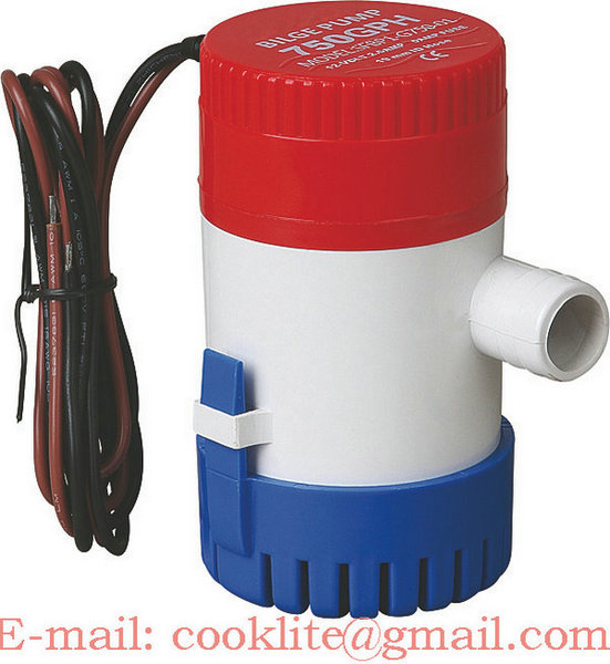 Boat Marine Plumbing Electric Bilge Pump DC 12V 24V 750GPH Non Automatic