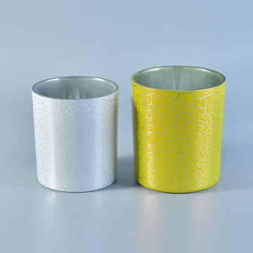 Crack Pattern Cylinder Glass Candle Holders