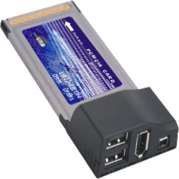 CCTP009:PCMCIA COMBO ( 2Port USB2.0 + 2Port IEEE 1394 )