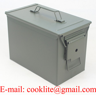 Cofre Caixa metálica porta munição / Caixa militar de munição