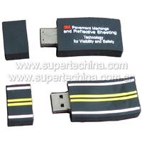 Silicone rail-shaped USB flash drive