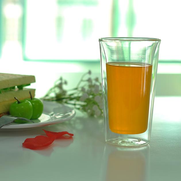 Heat Resistant Double Wall Glass Tumbler For Juice