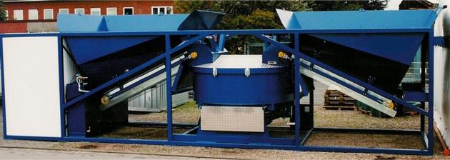 SUMAB K80 concrete batching plant is designed on a container frame